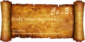 Csöndes Borsika névjegykártya